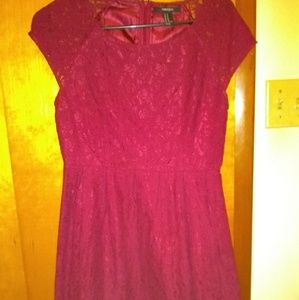 Burgundy lace dress